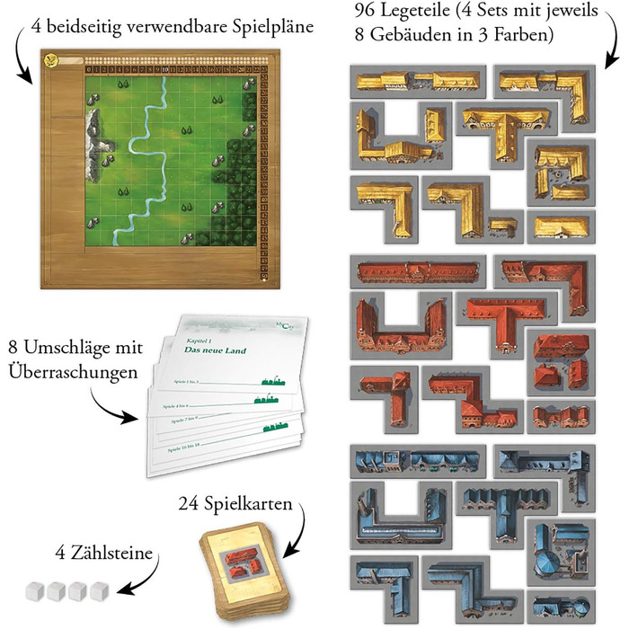 Моє місто - Ваше місто стає унікальним, Різноманітний сімейний набір для 2-4 гравців, Вік 10, Гра в стилі "Легасі", Настільна гра, Гра для вечірки, 691486