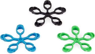 Еспандер для пальців AFH Тренажер для рук Набір з 3 шт. Міцний (зелений), дуже сильний (синій) та надзвичайно сильний (чорний)