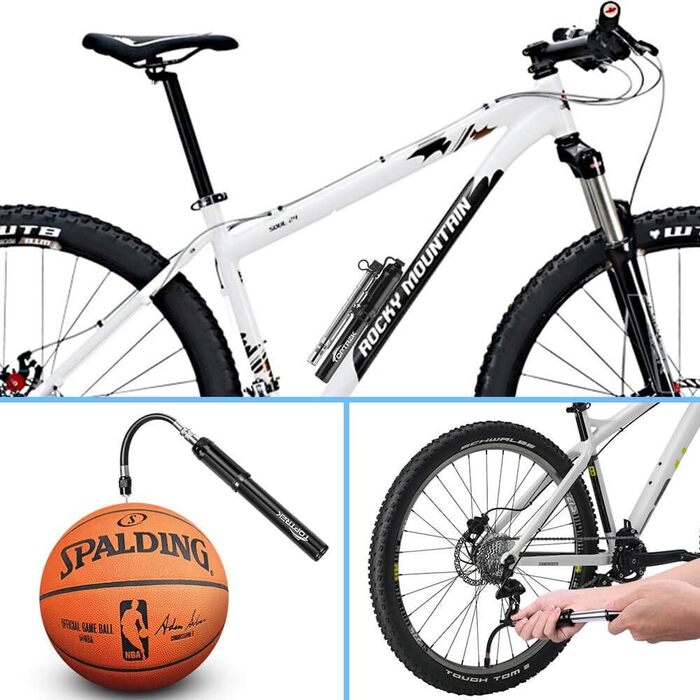 Міні-велосипедний насос Toptrek 260PSI, сумісний з усіма клапанами (Presta та Schrader), малий велосипедний насос для гірських велосипедів, шосейних велосипедів, електровелосипедів, гірських велосипедів