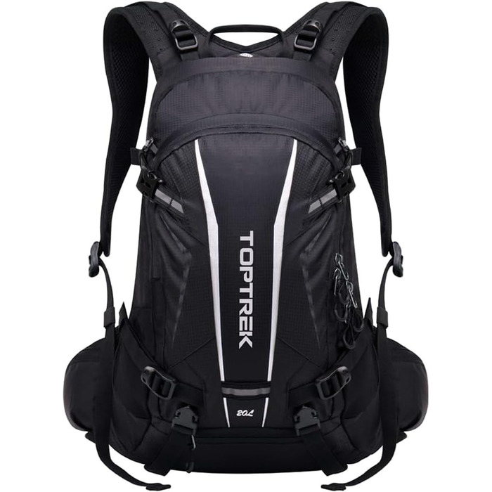 Велосипедний рюкзак Toptrek 20L Ultralight, чорний, водонепроникний, з дощовиком та чохлом для шолома, для MTB