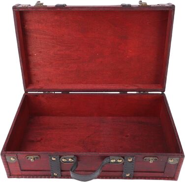 Вінтажна дерев&39яна валіза, декоративна скринька в античному стилі, портативна дорожня скриня/скриня для скарбів з ручкою зі штучної шкіри, ідеально підходить для передпокою, офісу, вітальні чи кабінету