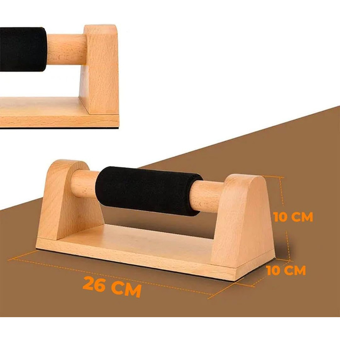 Нековзні турніки для віджимань Aka & Lou з бука, паралельні вправи для калістеніки, дерев&39яні ручки для віджимань, силові тренування, ергономічна рукоятка із захистом зап&39ястя та сумкою