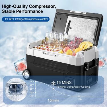 Компресорна холодильна камера AAOBOSI, автомобільний холодильник 45 л, холодильна камера для зберігання напоїв та їжі, -20-20, 12/