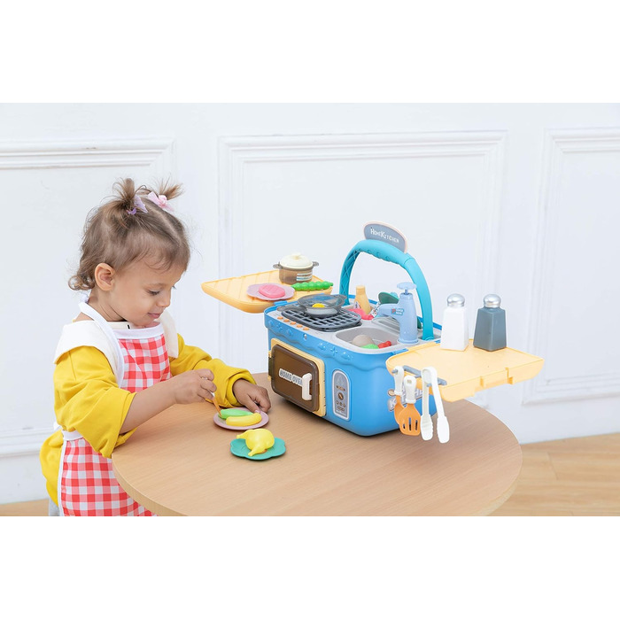 Набір дитячих кухонних іграшок JOYIN для пікніка, портативна іграшка-кошик для пікніка з музикою та світлом, їжа для ігор, що змін