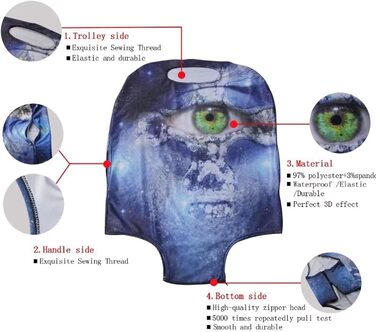 Захисні чохли для валіз з ручкою для перенесення та кишенями для документів (паспорт, штампи), розмір 85 см, 3