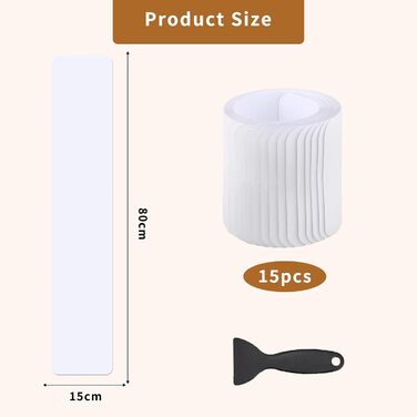 Протиковзких килимків для сходів, прозорі самоклеючі килимки для сходів 15 x 60 см, самоклеючий килимок для сходів, нековзні смужки, водонепроникні для дерев&39яних сходів та підлоги, 15 шт.