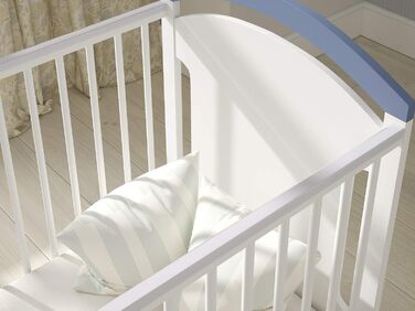 Дитяче ліжечко/спальне місце Love For Sleep 120x60 см з захисним бар&39єром, що трансформується, синього кольору, AMIE Дитяче ліжко, дерев&39яне - Дитяче ліжко, Ліжечко-трансформер, синього кольору