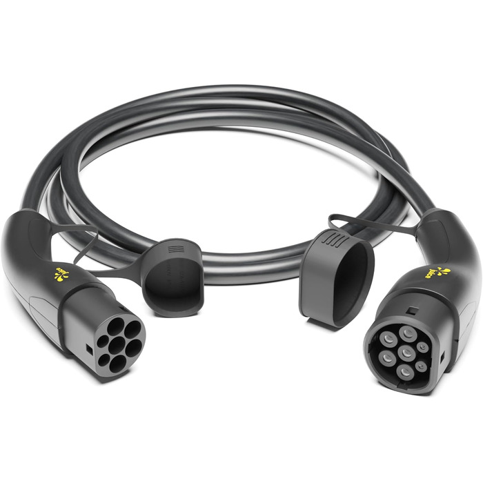 Метровий зарядний кабель типу 2, сумісний з усіма електромобілями та PHEV, зарядний кабель типу 2 22 кВт, 3-фазний, 32 А, сертифік