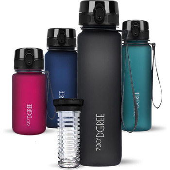 Питна пляшка 1л 'uberBottle softTouch контейнер для фруктів - BPA-Free - Тонка пляшка для води для спорту, фітнесу, велосипеда, ун