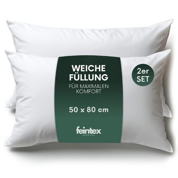 Комплект із 2 подушок (50x80 см) - Гіпоалергенні, декоративні подушки, що можна прати, подушки для дивана, подушки для сну - Подушки для ліжка та дивана - Оптимальний комфорт сну для дому 50 см x 80 см, комплект із 2 предметів