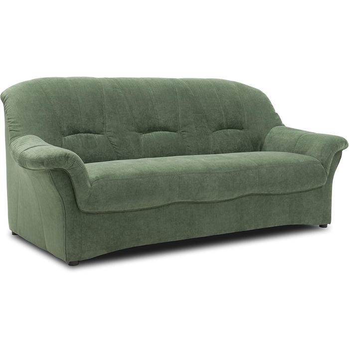 Колекція DOMO. Диван Bahia FK, 3-місний диван з пружинною оббивкою, диван з пружинною оббивкою в класичному дизайні, 3-місний, м&39які меблі 200 x 57 x 91 см (Ш x Г x В), зелений Зелений 3-місний