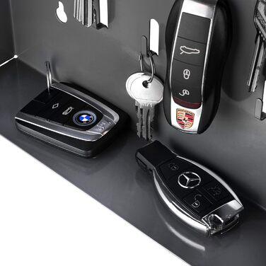 Скринька для ключів Bonsport зі скляною магнітною дошкою - дошка для пам&39яток, включаючи 6 магнітів - ідеально підходить для коридору, вхідної зони, офісу - 33x33x6,8 см - антрацит