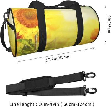 Спортивна сумка для подорожей, сумка-баул з квітковим принтом соняшників, чорна, універсальний розмір