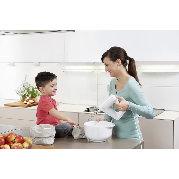 Ручний міксер Braun MultiMix 3 HM 3105 - ручний міксер з 5 швидкостями та функцією турбо, вкл. віночок, гак для тіста, ручний блен