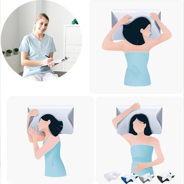 Подушка Dreamsleepz, оригінальна ергономічна подушка для шиї та голови з піни з ефектом пам&39яті для сну на боці, спині та животі, для кращого сну (чорна, ) Чорна