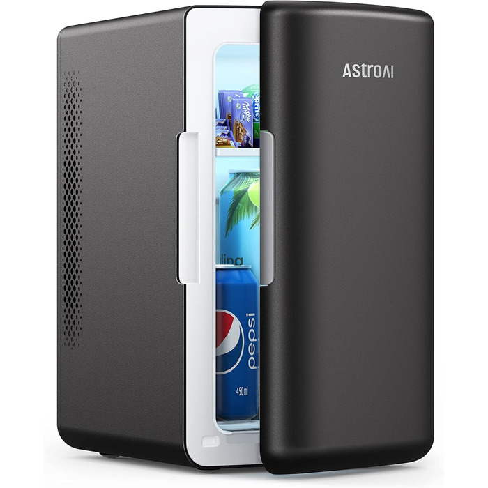 Міні-холодильник AstroAI 2 в 1, 6-літровий холодильник / 8 банок з функцією охолодження та підігріву, розетка 12В / 220В для автом