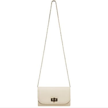 Елегантне клатч-конверт Caspar TA389 для вечірок, бежевий колір, з довгим ланцюжком