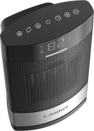 Керамічний настільний обігрівач Lasko CD12950 для побутового використання з тумблером, блокуванням від дітей, цифровим дисплеєм, т