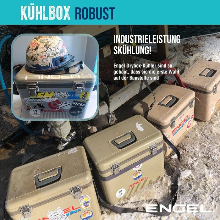 Холодильник ENGEL 13qt (12,3 літра) Герметичний, портативний, невеликий холодильник для кемпінгу, пікніків, походів, фестивалів - холодильник без електрики для чоловіків та жінок, 38 x 25,4 x 28,5 см, білий