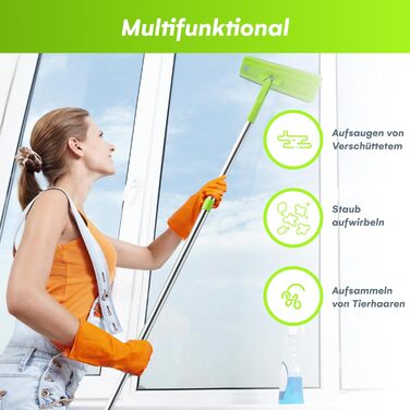 Набір швабри та відра EasyGleam - швабра для підлоги з телескопічною штангою, Інноваційне двокамерне відро для вологого та сухого