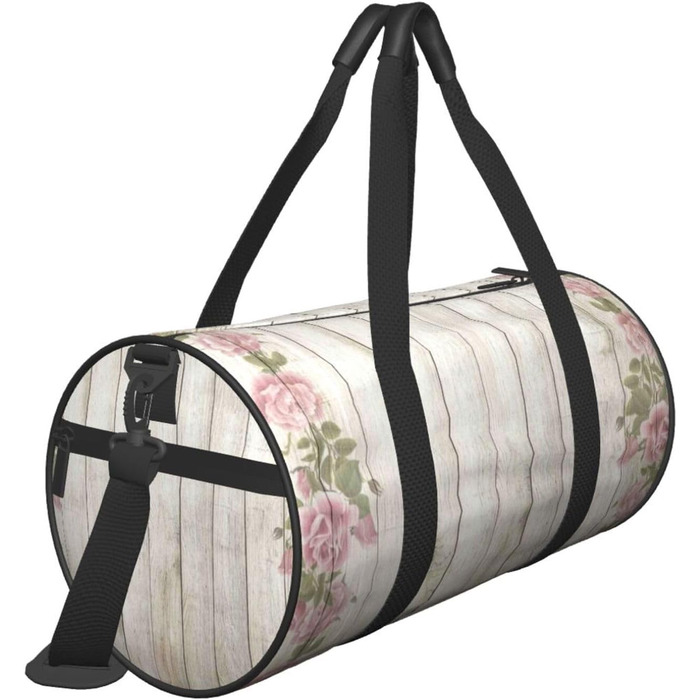 Спортивна сумка-мішок для подорожей, велика сумка для моря з квітковим принтом на дерев'яній основі, чорна, універсальний розмір, дорожня сумка