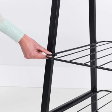 Вішалка для одягу Linn - Дві полиці з регульованою висотою - Вішалка для одягу - Вішалка для одягу - Розвішування, провітрювання або сушіння одягу - Економія місця - Стабільна та стабільна - Чорна - Велика