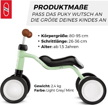 Безпечний розсувний транспортний засіб Для малюків від 1,5 років З поворотною віссю Безпечні ручки на кермі Всередині та зовні Кол