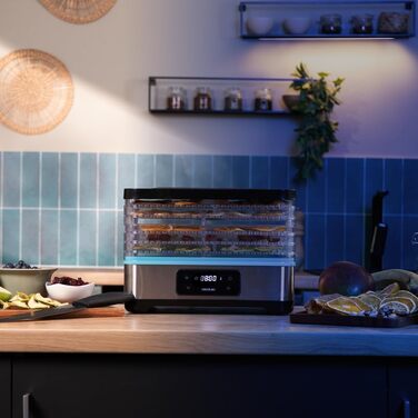 Сушарка для їжі Cecotec VitaDry Pro. 300 Вт, дегідратор для фруктів з 5 регульованими по висоті лотками, цифровий дисплей, таймер від 30 хв до 48 годин, температура від 35-70, нержавіюча сталь