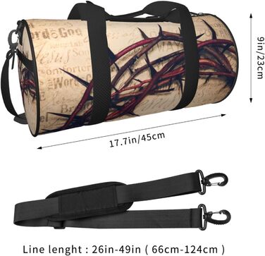 Дорожня сумка зі зміїної шкіри, кругла, великої місткості, легка та міцна, ідеальний подарунок для походів, відпустки, ділових поїздок та іншого, з орнаментом Корона терня, універсальний розмір