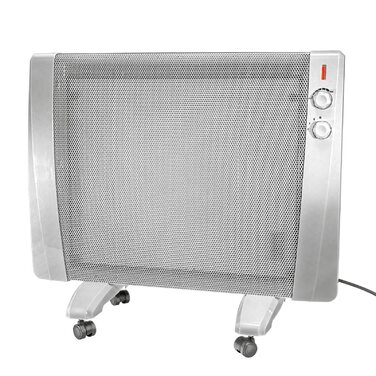 Інфрачервоний обігрівач MAUK, окремостоячий та настінний, рулонний 3 режими нагріву - 1500 Вт (термостат та захист від перегріву) Сірий/Сріблястий