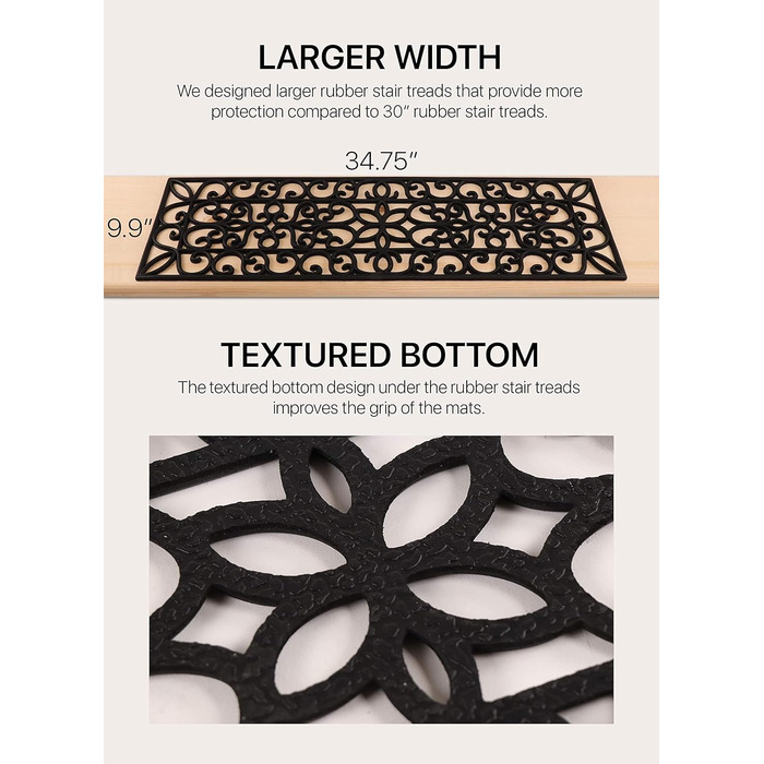 Гумові сходинки, нековзні, для зовнішнього використання, 88,9 x 25,4 см, 5 шт. , 35&39 x 10&39. Прасування