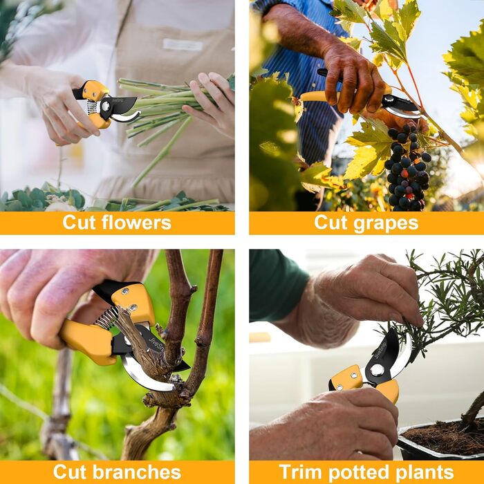 Садові ножиці, секатори SK4, професійні садові ножиці з двостороннім механізмом для рослин, живоплотів та квітів, секатори SK4