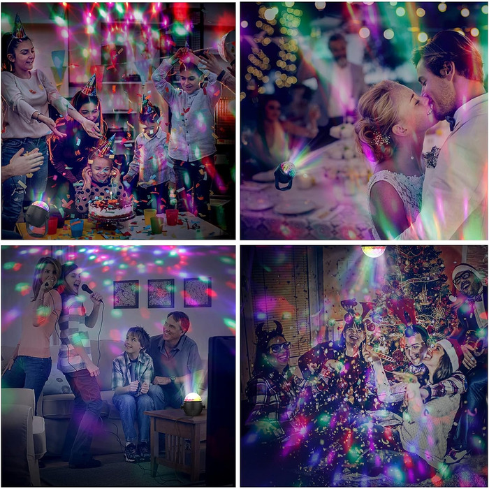 Диско-куля, обертова музика Gritin на 360 Світлодіодний світильник для вечірки Диско-світло з дистанційним керуванням - динамічні