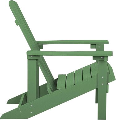 Садове крісло Beliani Modern Muskoka зеленого кольору з широкими підлокітниками Adirondack