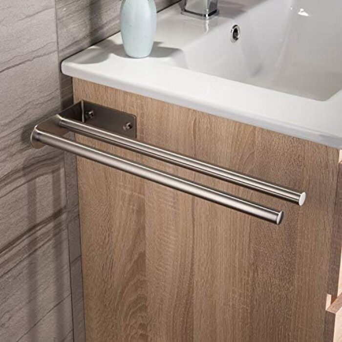 Рушникосушка Ruicer Дворучний рушникосушка з нержавіючої сталі Подвійний рушникосушка 40 см Настінне кріплення 40 см Срібло