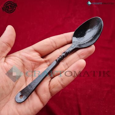 Набір столових приборів ручної роботи в середньовічному стилі 3 предмети (ніж, виделка, ложка) зі шкіряним чохлом Подарунковий набір для кухні, кемпінгу та барбекю HFTC0