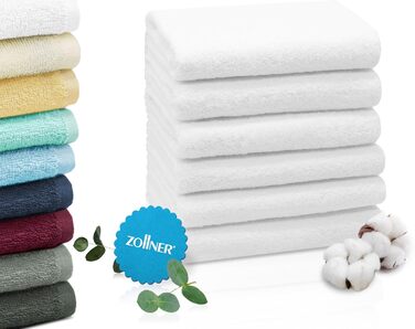 Набір з 6 рушників розміром 50x100 см - поглинаючі та м'які банні рушники білого кольору - з практичною вішалкою - можна прати до