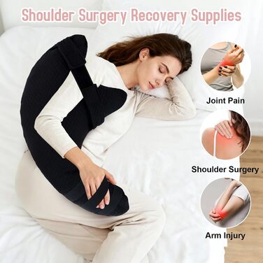 Подушка ротаторної манжети плеча, покращена подушка для підтримки плеча для полегшення симптому замороженого плеча, засіб для догляду після операції на руці, подушка для руки для знеболення при переломі руки, чорна