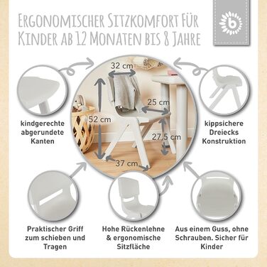 Дитячий стілець Bieco, підходить з 1 року, до 80 кг, штабелюється садовий стілець для приміщень/вулиці, дитячий стілець, розкладний стілець для дитячої кімнати, підходить з 3 років, від 2 років, дитячий стілець, пластикове дитяче крісло, стільчик для малю