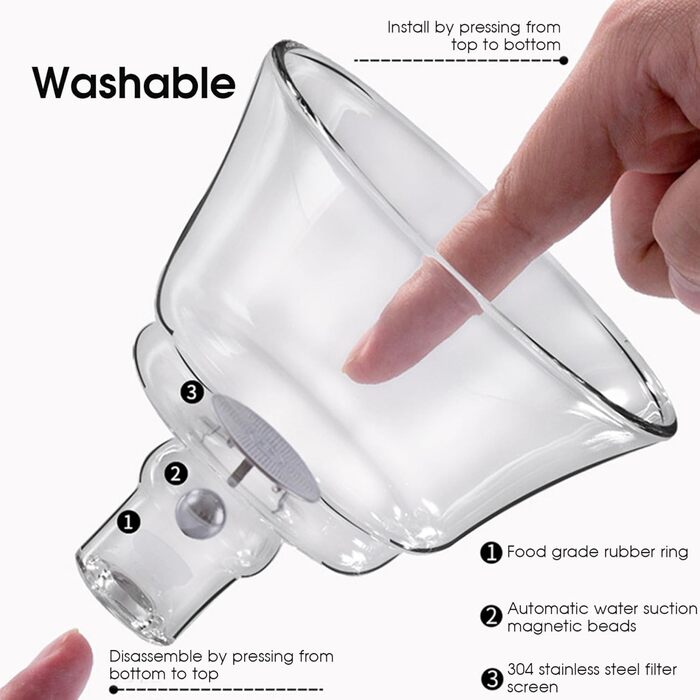 Чайний набір Магічна чайничка, напівавтоматичний, з високоякісного боросилікатного скла, магнітна чайничка з ситечком для чаю, набір для чаювання в стилі Кунг-Фу для дому, офісу, подорожей