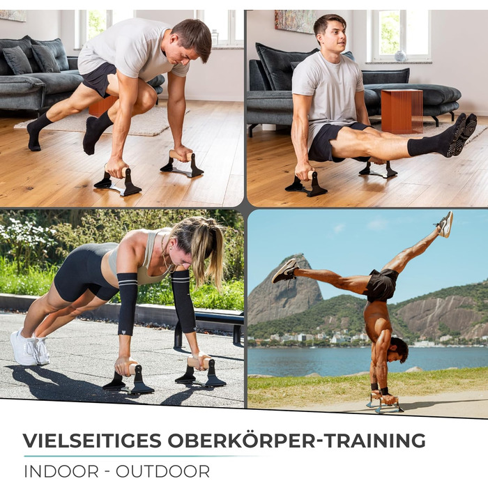 Ручки для віджимань PULLUP & DIP з ергономічною дерев&39яною ручкою та міцною сталлю - Нековзні турніки для віджимань, турніки для стійки на руках для силових тренувань та калістеніки