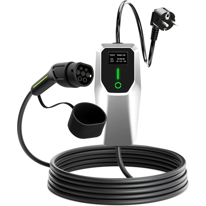 Зарядний пристрій для електромобілів AWESAFE Тип 2 schuko16A 3.7KW 1-фазний 5-метровий портативний зарядний кабель для електромобі