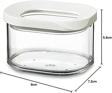 Мепал Контейнер для зберігання Modula набір з 4 предметів Коробки для зберігання з кришками - Кухонні органайзери та коробки для зберігання - Штабельовані та герметичні - 4 x 175 мл Колір Білий
