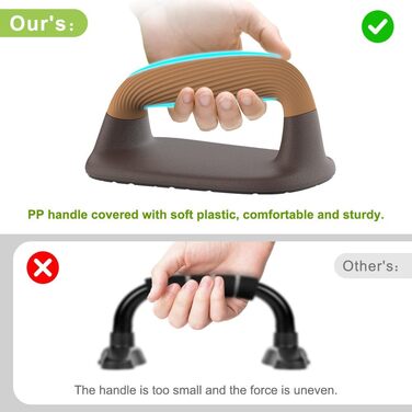 Ручки для віджимань для калістеніки - нековзні паралети, ручки для стійки на руках, міцні перекладини для віджимань, дошка для віджимань на підлозі, стійка на руках, силові тренування, вантажопідйомність 226 кг, коричневий колір стандартна опорна плита