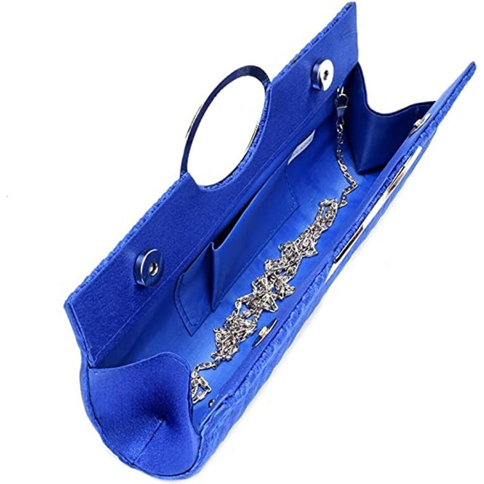 Клатч жіночий, сумочка-клатч, кристали, стрази, вечірня сумочка, гаманець, для нареченої, на весілля, вечірку, чорний, білий, срібний, королівський синій