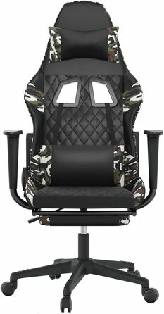 Ігрове крісло з підставкою для ніг, крісло для ПК, ігрове крісло, крісло для геймерів, крісла для домашнього офісу, крісла для ігор, крісло для PlayStation, комп&39ютерне крісло, чорна та камуфляжна штучна шкіра
