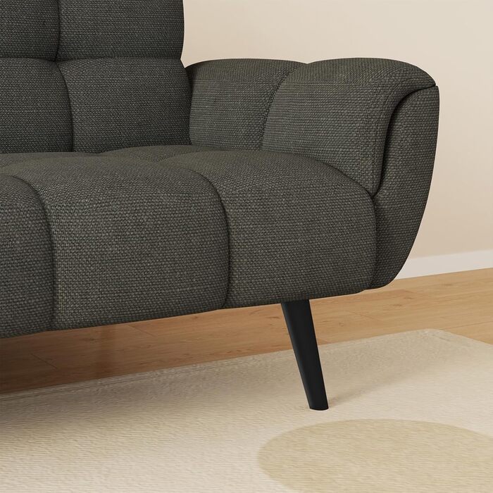 Диван з функцією сну, розкладний диван, 3-місний диван-ліжко, 155x85 см, зручний та підходить для вітальні, офісу, кімнати відпочинку, спальні (темно-сірий)