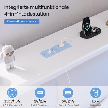 Диван-ліжко зі світлодіодним освітленням та зарядною станцією, дитяче ліжко 90x200 см зі столиком 35x112 см та двома великими шухлядами, ліжко 90x200 з кушеткою та м&39яким узголів&39ям, білий колір