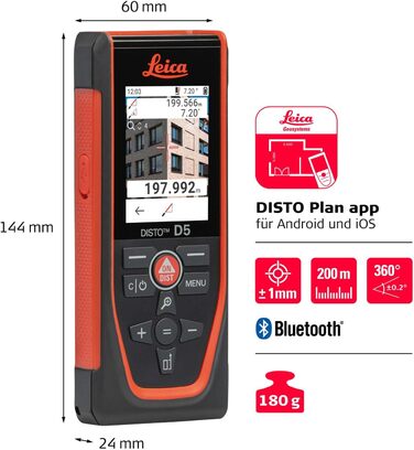 Лазерний далекомір Leica DISTO D5 з камерою, дальність 200 м (без адаптера та штатива)