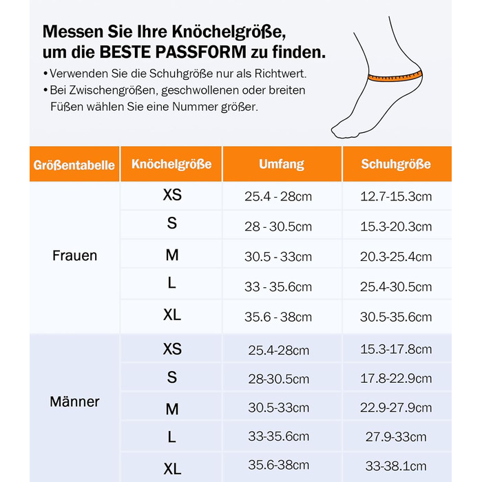Бандаж для гомілковостопного суглоба при розтягненнях зв&39язок, застібка на липучці, дихаючий, з 2 опорними накладками, стабілізатор для жінок та чоловіків, профілактичний бандаж для стопи, спортивний (BK-чорний, XL) BK-чорний XL
